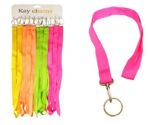 72 Pieces Solid Color Lanyard Neon - Id Card