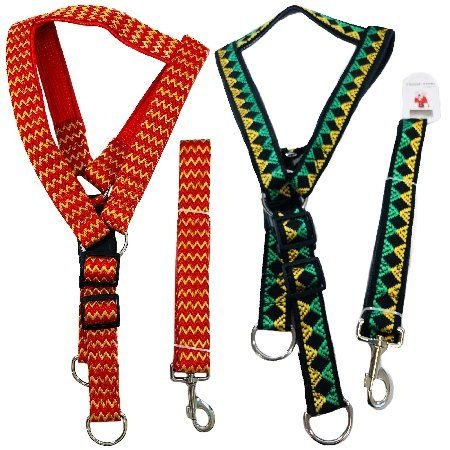 24 Pieces 48 Inch Patterned Cushioned Leash & Harness - Pet Collars And Leashes