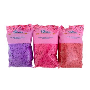 36 Pieces Shreds Tissue 50G Red/Hot Pink/Purple Val Peggable Prtd Polybag - Tissue Paper