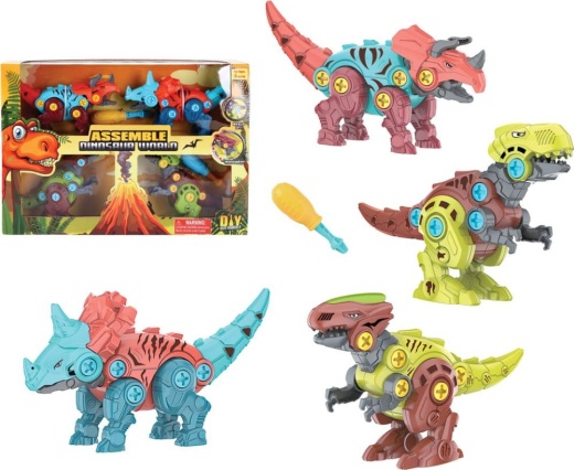 18 Pieces Dinosaur Play Set 4 In 1 - Animals & Reptiles