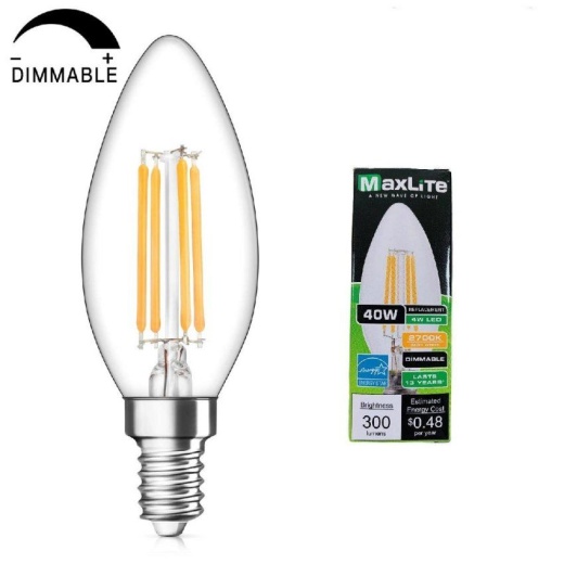 60 Pieces Maxlite One Pack Led Chandelier Bulb 4 Watt - Lightbulbs