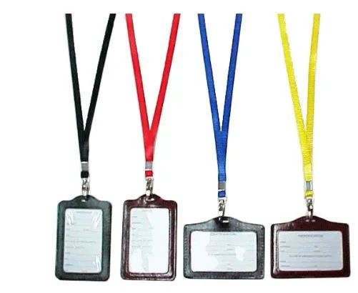 72 Pieces Lanyard with Faux Leather ID Holder - ID Card