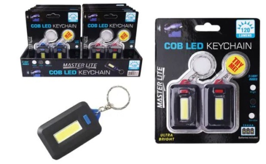 24 Pieces COB LED Keychain 2 Pack - LED Flashlight Key Chains