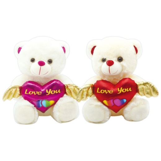 6 Pieces Valentine Plush Teddy Bear With Heart Assorted Color - Plush Toys