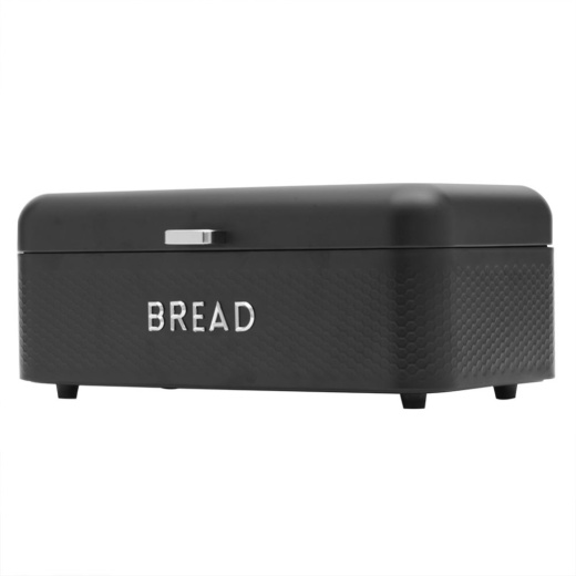 4 Pieces Home Basics Soho Metal Bread Box, Black - Food Storage Containers