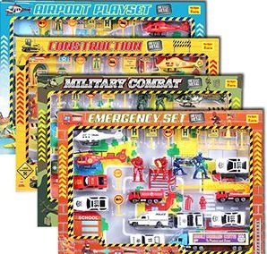 16 Sets 30 Piece Die Cast First Responders Play Sets - Cars, Planes, Trains & Bikes