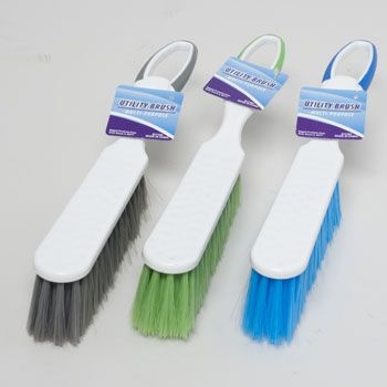 24 Pieces Brush Handled 12.5in 3asst Color Utility Style Cleaning Hangtag - Brushes