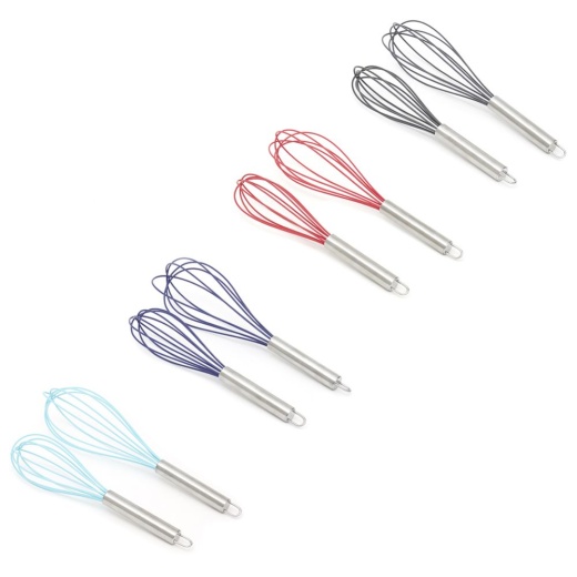 24 Pieces Home Basics Silicone Balloon Whisk With Stainless Steel Handle