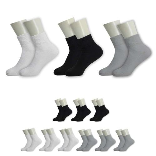 120 Pairs Ankle Loose Fit Diabetic Socks Size 10-13 In 3 Assorted Colors - Men's Diabetic Socks