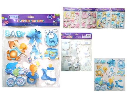 288 Pieces It's A Boy/Girl 3D Stickers - Perfect for Baby Shower Decorations