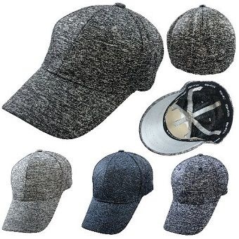 24 Pieces Flex Fit Ball Cap Marl Print - Baseball Caps & Snap Backs