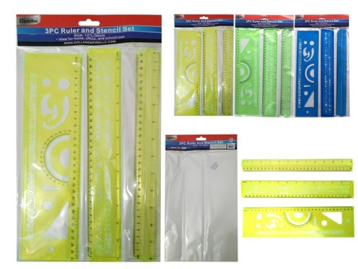 144 Pieces 3Pc Geometric Ruler Set - Rulers