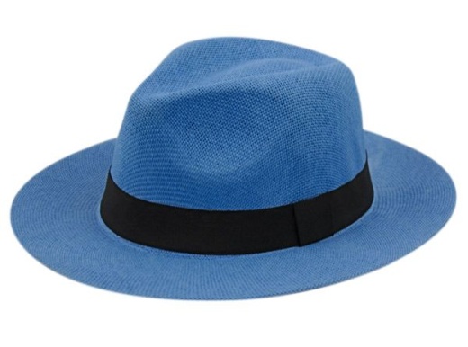 Paper Straw Panama Hats With Grosgrain Band In Navy - 24 Pieces Wholesale