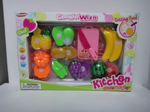 6 Pieces 10 Pcs Cutting Fruit Play Set In Open Blister Box - Girls Toys