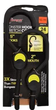 48 Pieces Monster Hook Bungee Cord 24 Inch - Bungee Cords for Outdoor Adventures
