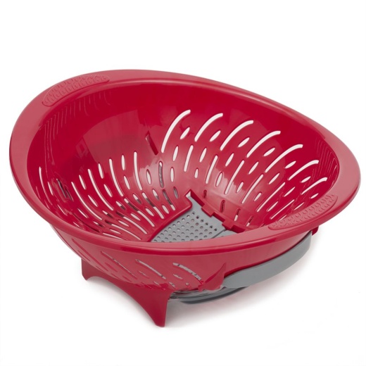 12 Pieces Home Basics Colander Bowl With Slide Open Bottom, Red - Kitchen Gadgets & Tools