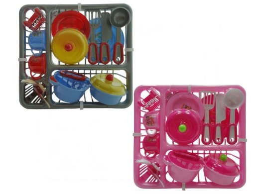 24 Pieces Kitchen Set with Dish Drainer - Toy Sets for Kids