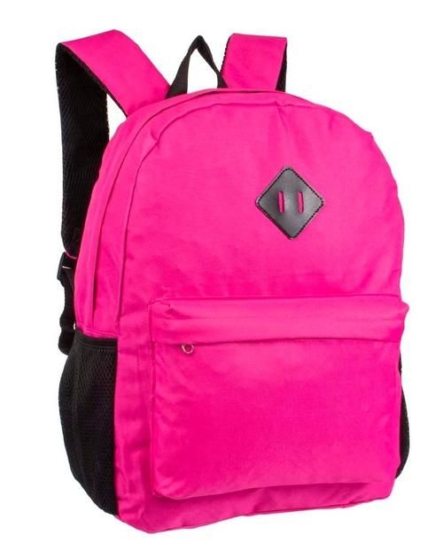 24 Pieces 17" Backpacks with Side Mesh Water Bottle Pockets in Pink - Backpacks 15" or Less