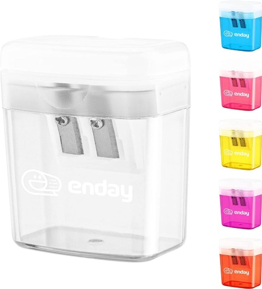 20 Pieces 2-Hole Rectangular Sharpener with Recycle Bin, Gray