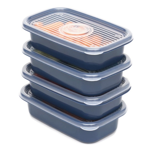 14 Pieces Home Basics 8 Piece Rectangular Plastic Meal Prep Set (17.6 Oz), Blue - Food Storage Containers