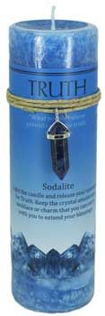 Truth Pillar Candle With Sodalite Pendant