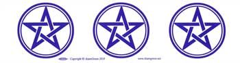 Three Pentagrams Bumper Sticker