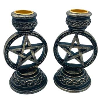 (Set Of 2) 5 1/2" Pentagram Taper Holder