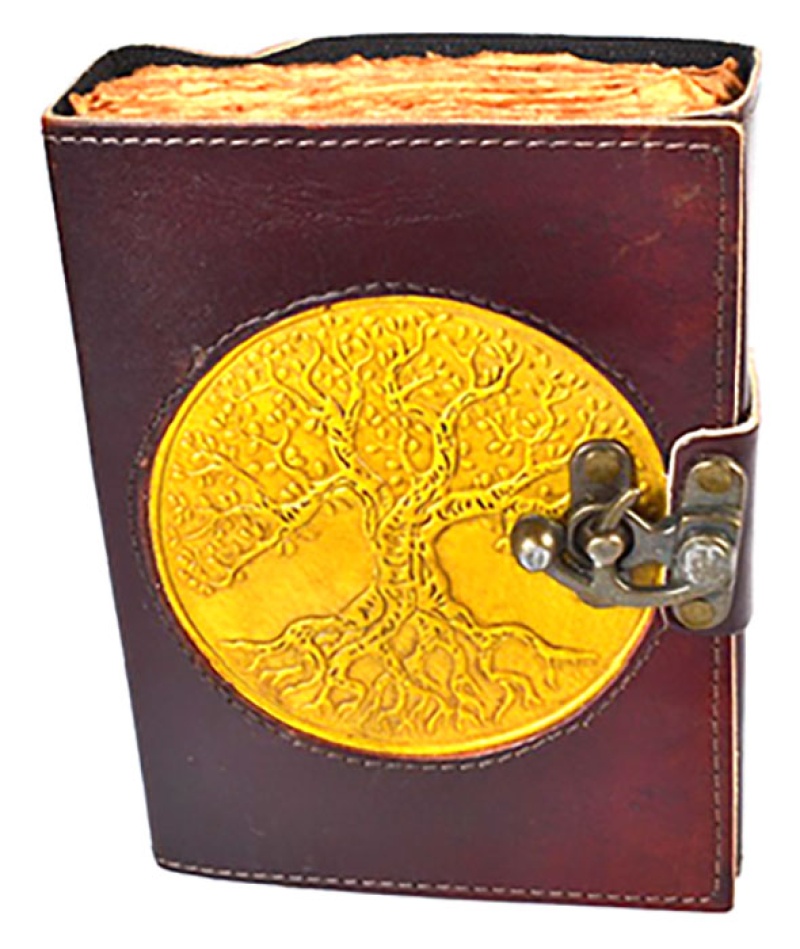 Buy Tree Of Life Aged Looking Paper Leather Journal with Latch Online