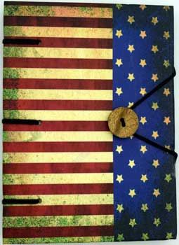 American Flag Journal 4 1/2" X 6 1/2" Handmade Parchment (Hc)