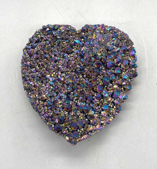 8#+ Black Rainbow Druse Heart - A Breathtaking Crystal Cluster
