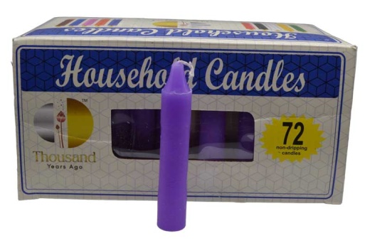 Set of 72 Purple 4" Household Candles for Magical Practices