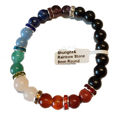 8Mm Chakra & Shungite Healing Bracelet
