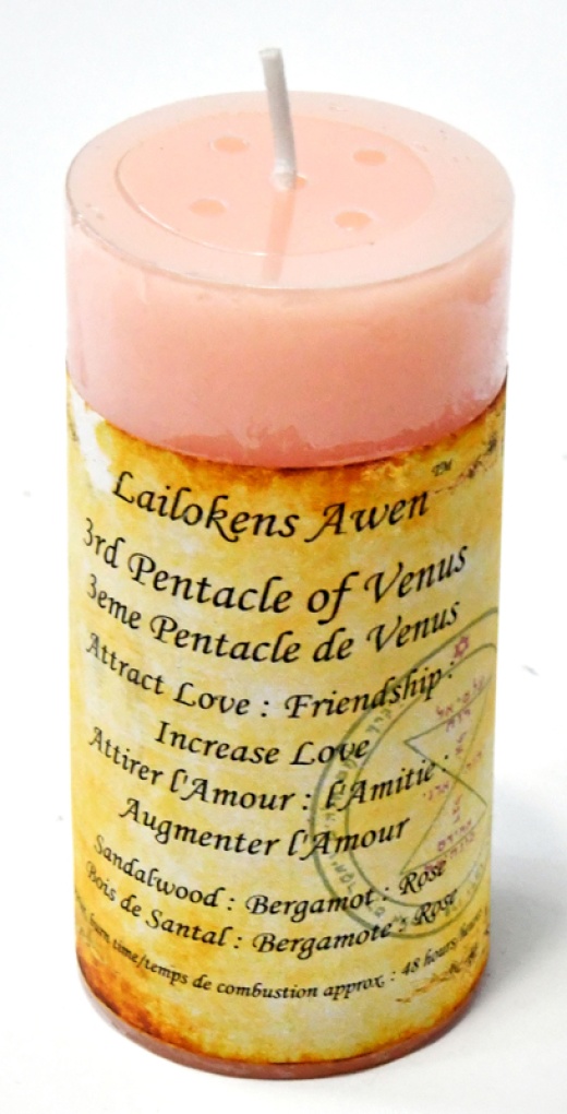 4" 3Rd Pentacle Of Venus Scented Lailokens Awen Candle