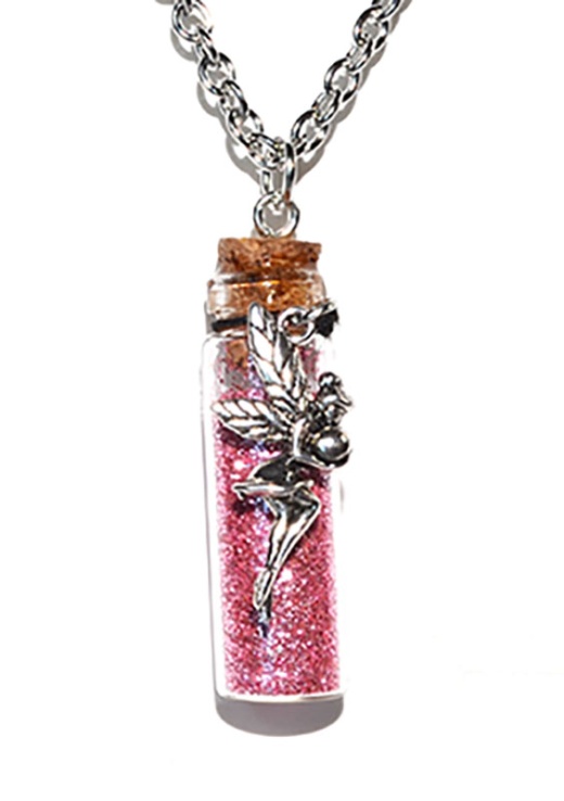 Fairy Pink Glitter Necklace - Add a Touch of Magic to Your Style