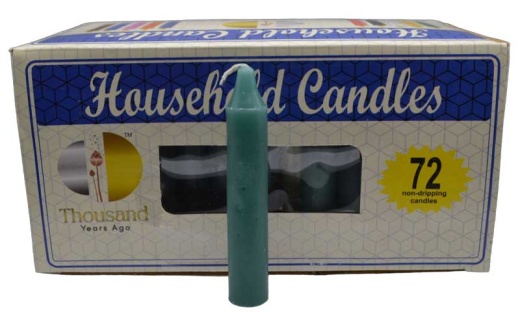 Set of 72 Green 4" Household Candles for Prosperity and Good Luck