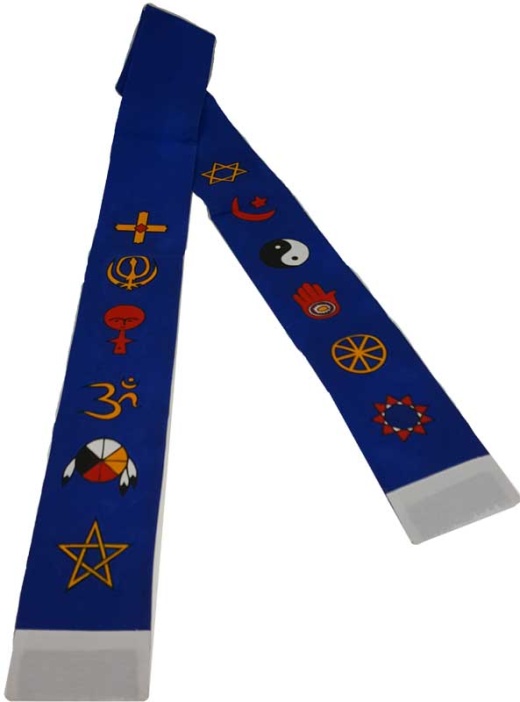 Interfaith Minister's Stole Blue/ White