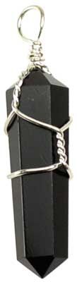 Wire Wrapped Black Obsidian Point Pendant - Stay Grounded and Protected