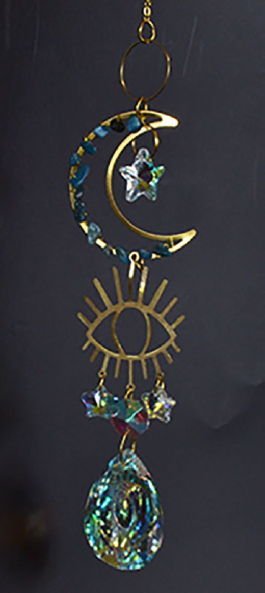 16" Evil Eye Crescent Sun Catcher