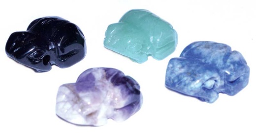 Set of 12 15Mm Frog Various Stones - Wholesale Beads for Jewelry Making