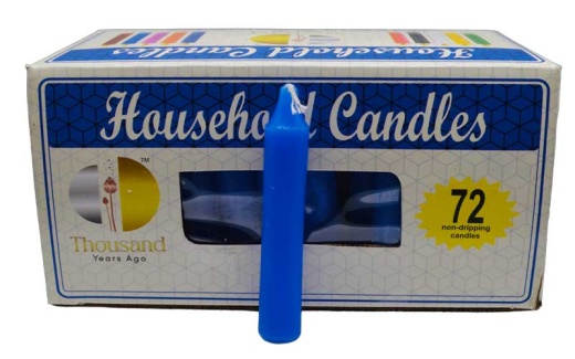 Set of 72 Blue 4" Household Candles for Home Decor and Spiritual Growth