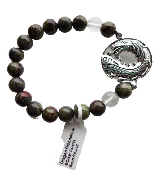 8Mm Dragon Bloodstone / Dragon Bracelet