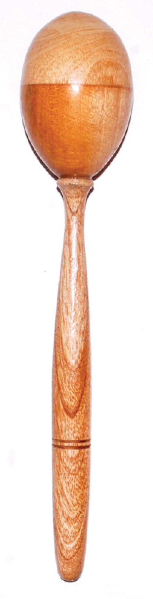 Wooden Egg Shaped Maraca - 8.5 Inch Long Rattle for Energy Healing