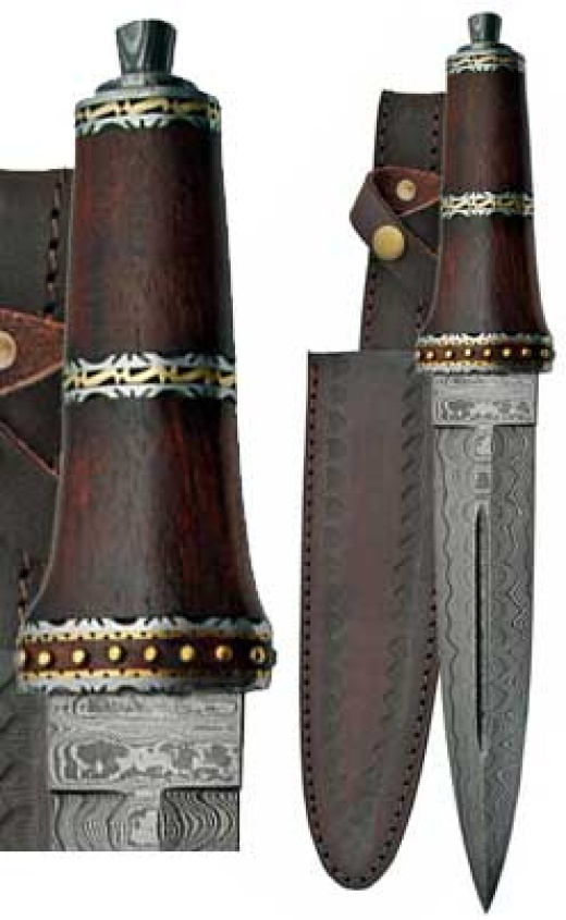 Dirk Wod Damascus Athame 13 3/4" - Unparalleled Craftsmanship and Design
