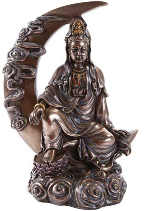 8 1/4" Kuan Yin Bronze Statue
