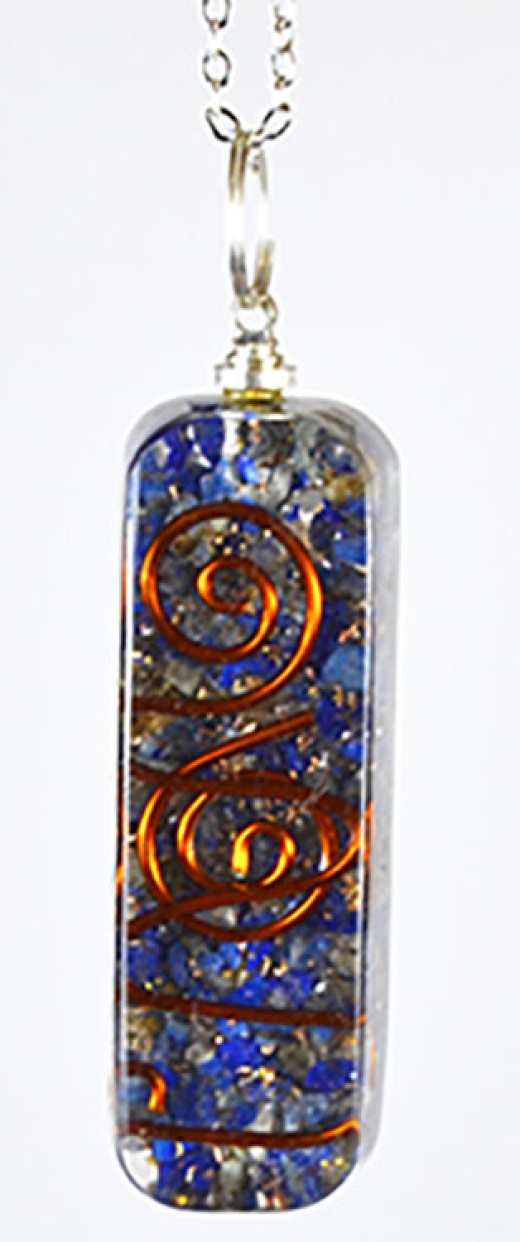2" Orgone Lapis W 20" Chain - Balance Your Energy Field and Enhance Your Well-being