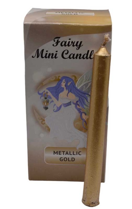 1/2" Dia 5" Long Metalic Gold Chime Candle 20 Pack