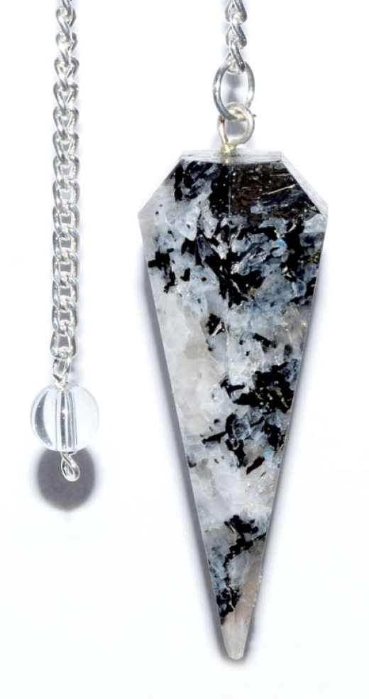 6-Sided Rainbow Moonstone Pendulum for Balance, Harmony, and Intuition