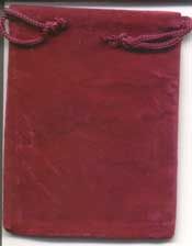 Burgundy Velveteen Bag - 3x4 Pouch for Storing Items