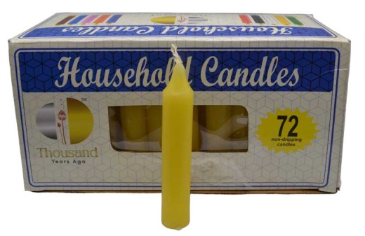 Set of 72 Yellow 4" Household Candles