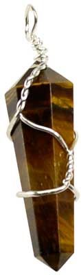 Set of 5 Wire Wrapped Tiger Eye Point